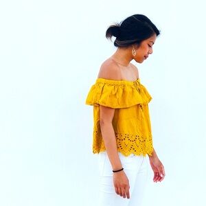 eyelet off the shoulder top - madewell